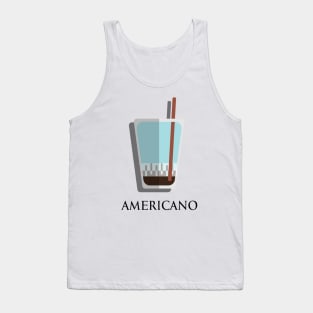 Iced Cold Americano coffee front view in flat design style Tank Top